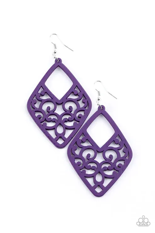 VINE For The Taking Purple Earrings Jewelry by Bretta Paparazzi Accessories Earrings