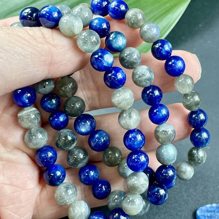 Bracelets Lily Rose Jewelry Kyanite Labradorite Duo Energy Shield Light Worker Protection Premium Collection 8mm Stretch Bracelet