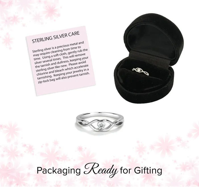 Cherished Moments Rings Sterling Silver Baby Ring with Twisted Band and Clear CZ for Girls
