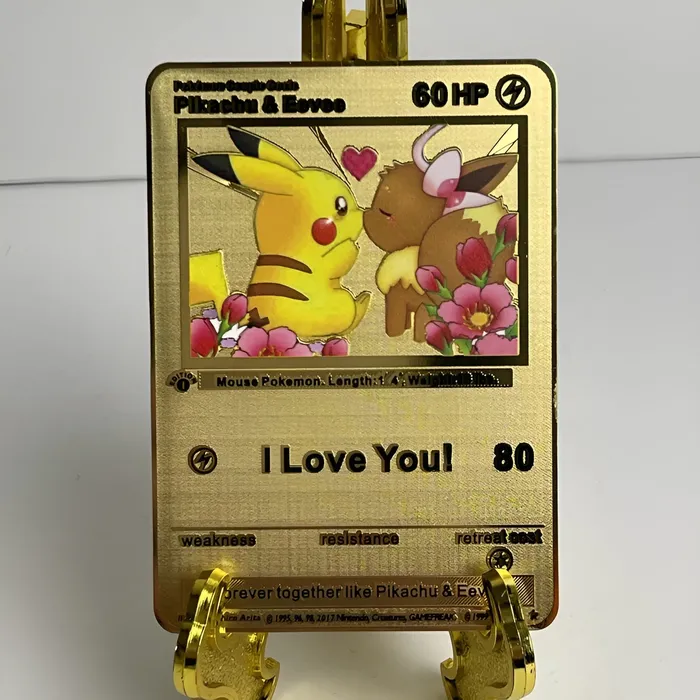 Customized Jewel PreStyled Sets Gold Plated Pokemon Collectible Cards