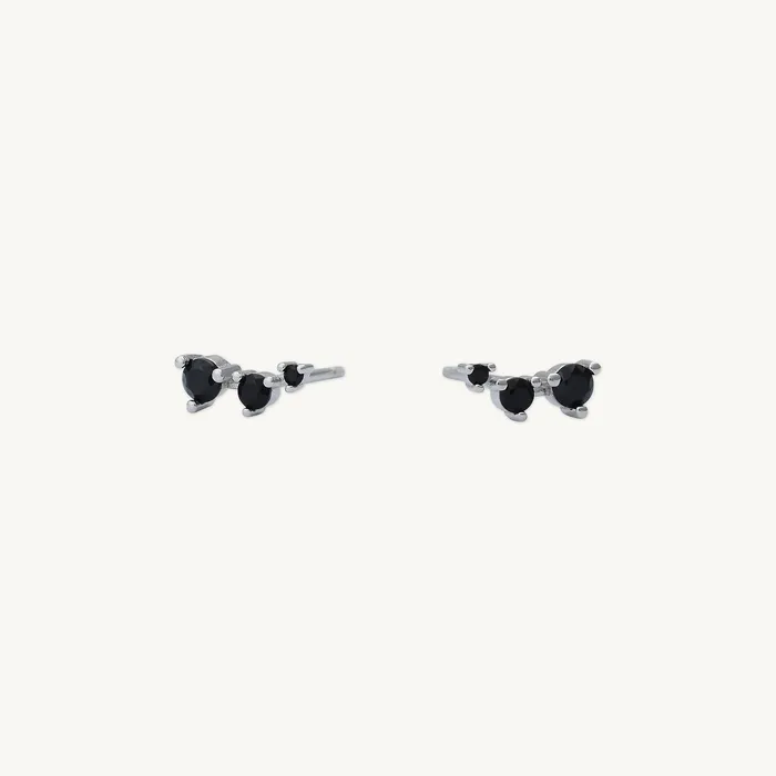 Earrings Camile Stone Black Trio Sapphire Stud Earrings