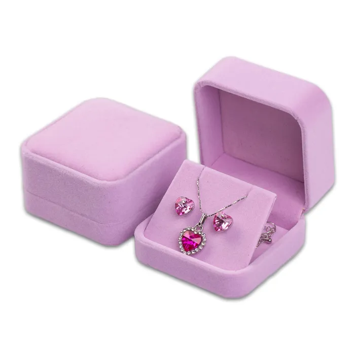 Earrings Single Deluxe Plush Pink Velvet EarringPendant Box JPIDisplay