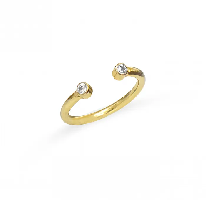 Mai Dsire Rings JOLIE GOLD CZ DIAMOND OPEN STACKABLE RING