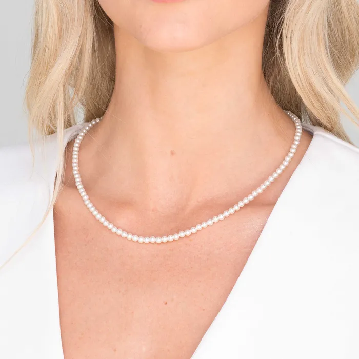 Necklaces Camile Stone Classic 4mm Round Pearl Necklace