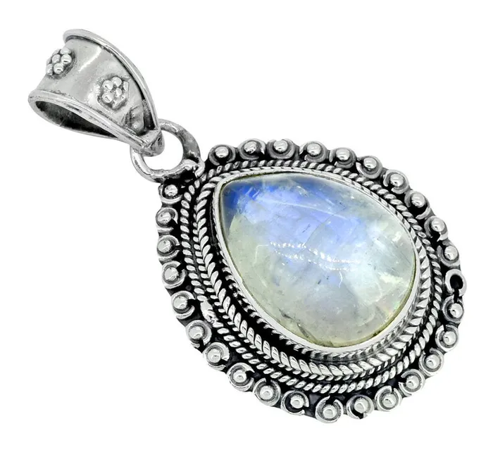 Necklaces YoTreasure Moonstone Pendant Solid 925 Sterling Silver Chain Necklace18