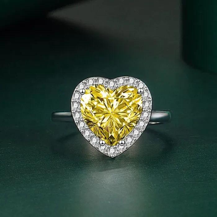 Rings Heart Ring Heart Shaped Ring Heart Shape Ring Diamond Heart Ring Womens Yellow Diamond Ring Engagement Ring Yellow Diamond Ring Lab Diamonds London
