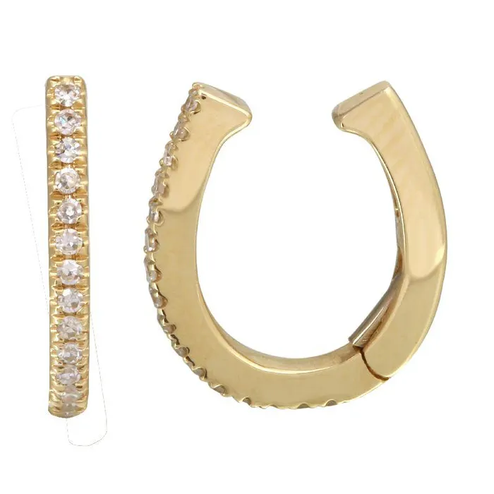 14K Gold Micro Pave Diamond Ear Cuff Izakov Diamonds Fine Jewelry Earrings