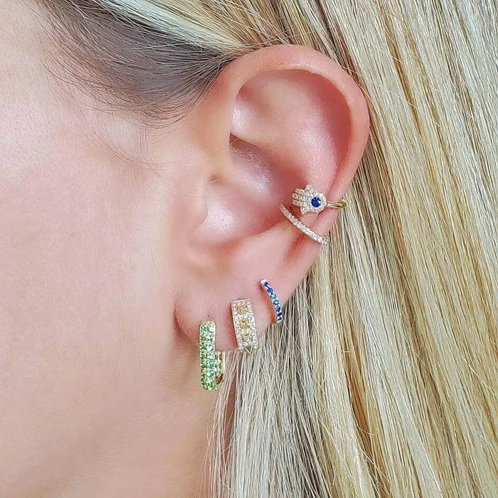 14K Gold Micro Pave Diamond Ear Cuff Izakov Diamonds Fine Jewelry Earrings