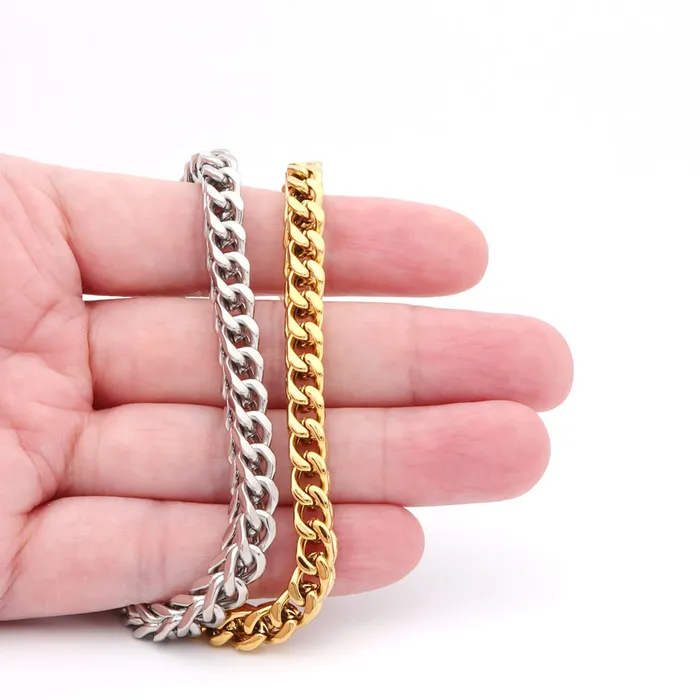 6mm Square Franco Link Chain Necklace Gold Glitters Necklaces