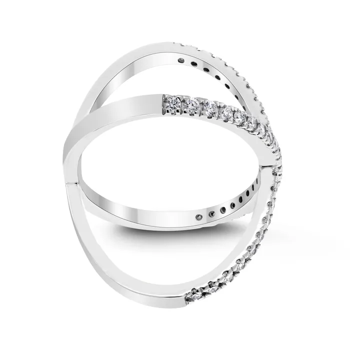 Beauvince Rings Xena Diamond Cross Ring 057 ct Diamonds in White Gold