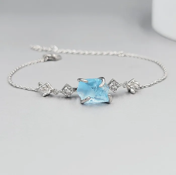 Bracelets Raw Swiss Blue Topaz Bracelet Uniquelan Jewelry Bracelets Raw Swiss Blue Topaz Bracelet Uniquelan Jewelry