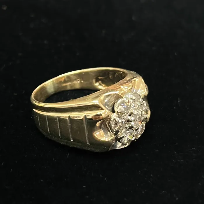 Crown Jewels Coin 999 Clearance 14K Mens Diamond Ring Rings