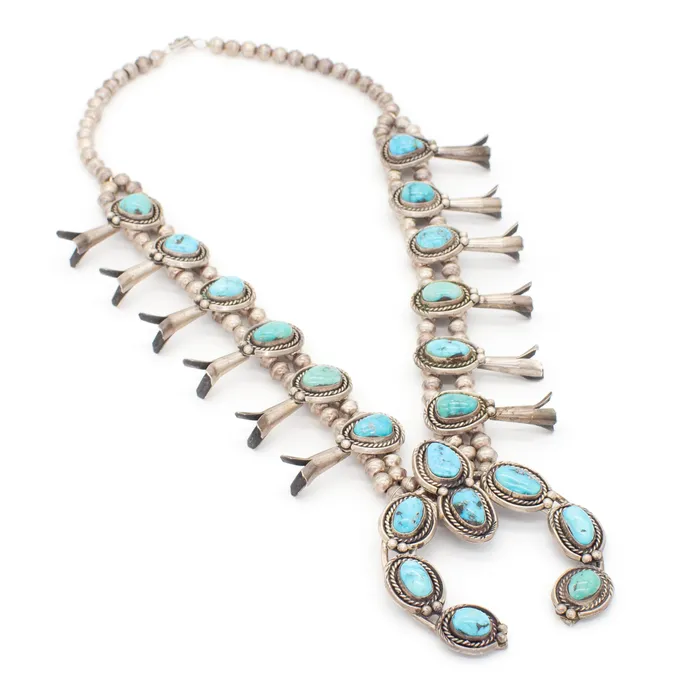 Crown Jewels Coin Necklaces Sterling Silver Turquoise Squash Blossom Necklace Hallmark Unknown Crown Jewels Coin Necklaces Sterling Silver Turquoise Squash Blossom Necklace Hallmark Unknown