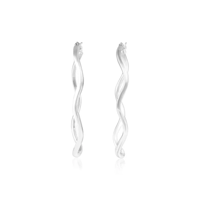 Earrings EHS9003 Oval Wave Snap Hoop Earrings Teeda