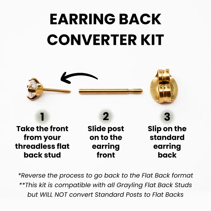 Earrings Grayling Earring Converter Kit Flat Back to Standard Back FREE SHIPPING