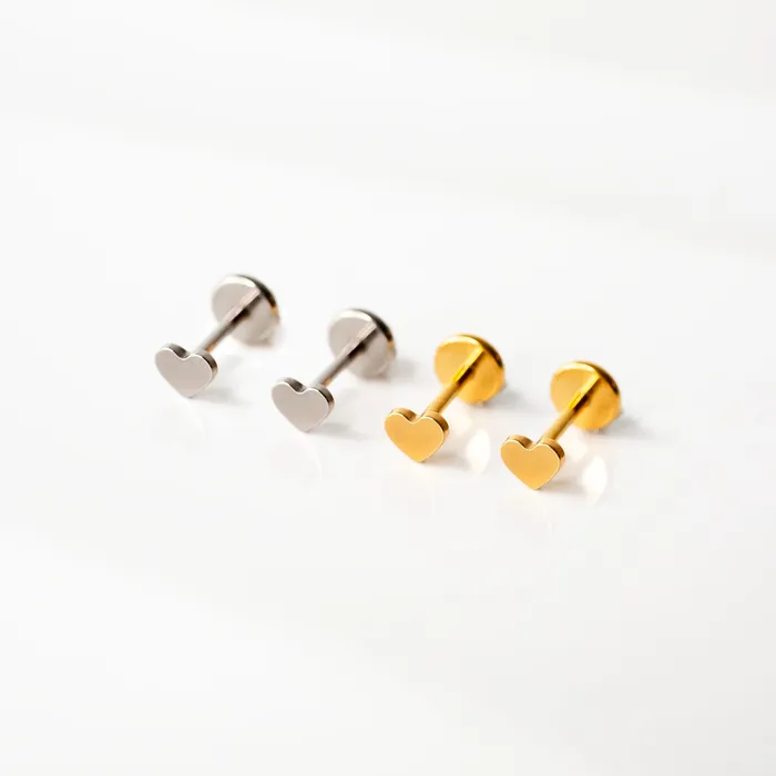 Earrings Grayling Heart Titanium Flat Back Sleeper Earrings