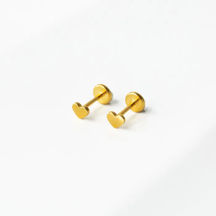 Earrings Grayling Heart Titanium Flat Back Sleeper Earrings