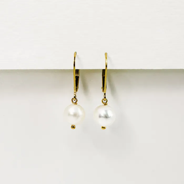Earrings Grayling Myna Freshwater Pearl Leverback Earrings Pair
