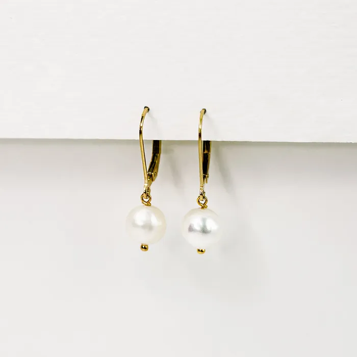 Earrings Grayling Myna Freshwater Pearl Leverback Earrings Pair