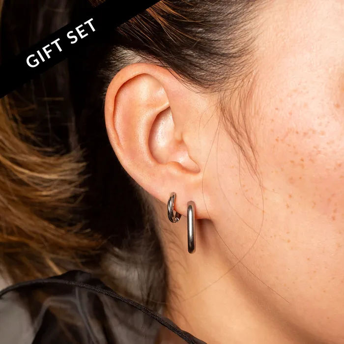 Earrings Grayling The Soho Mixed Locking Sleeper Huggie Earring Set