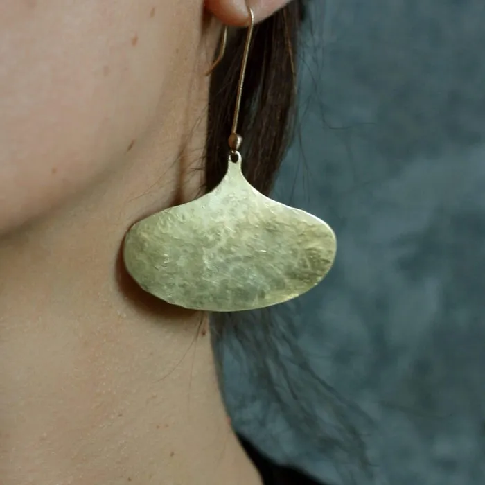 Earrings Julie Cohn Design GINKGO BRONZE EARRING