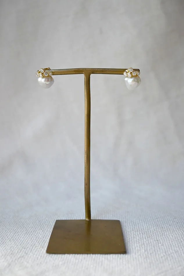 Earrings Keshi Tahitian Pearl Diamond Earrings Kimberlin Brown