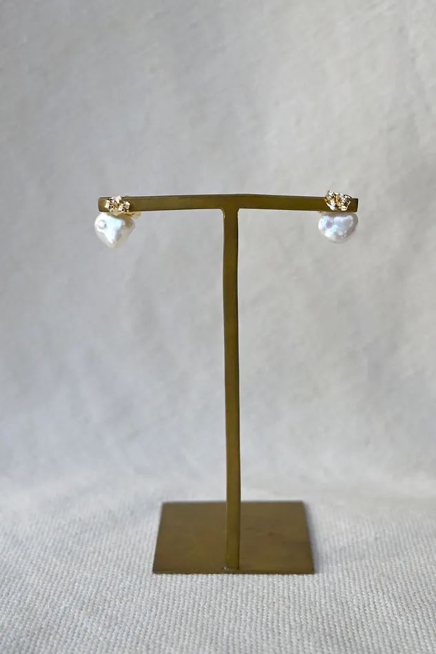 Earrings Keshi Tahitian Pearl Diamond Earrings Kimberlin Brown