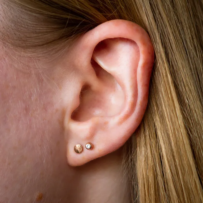 Earrings Rose Gold Diamond Droplet Studs Corey Egan