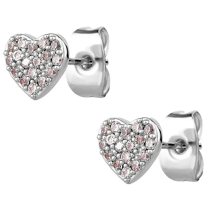 Earrings The Icetruck Pink Diamond Heart Earrings in White Gold