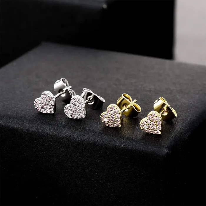 Earrings The Icetruck Pink Diamond Heart Earrings in White Gold Earrings The Icetruck Pink Diamond Heart Earrings in White Gold