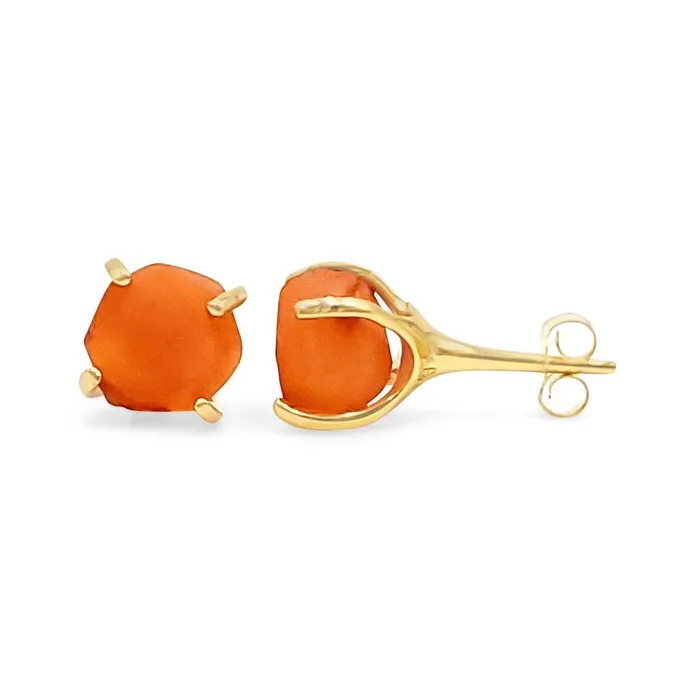 Earrings Uniquelan Jewelry Raw Carnelian Stud Earrings