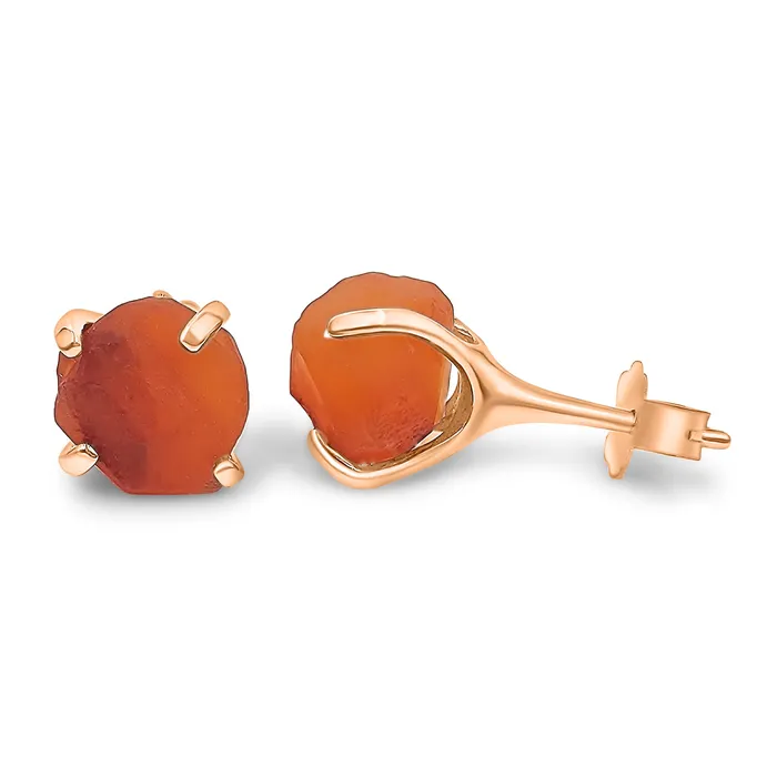 Earrings Uniquelan Jewelry Raw Carnelian Stud Earrings
