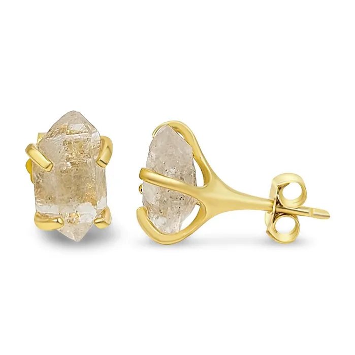 Earrings Uniquelan Jewelry Raw Herkimer Diamond Stud Earrings Earrings Uniquelan Jewelry Raw Herkimer Diamond Stud Earrings