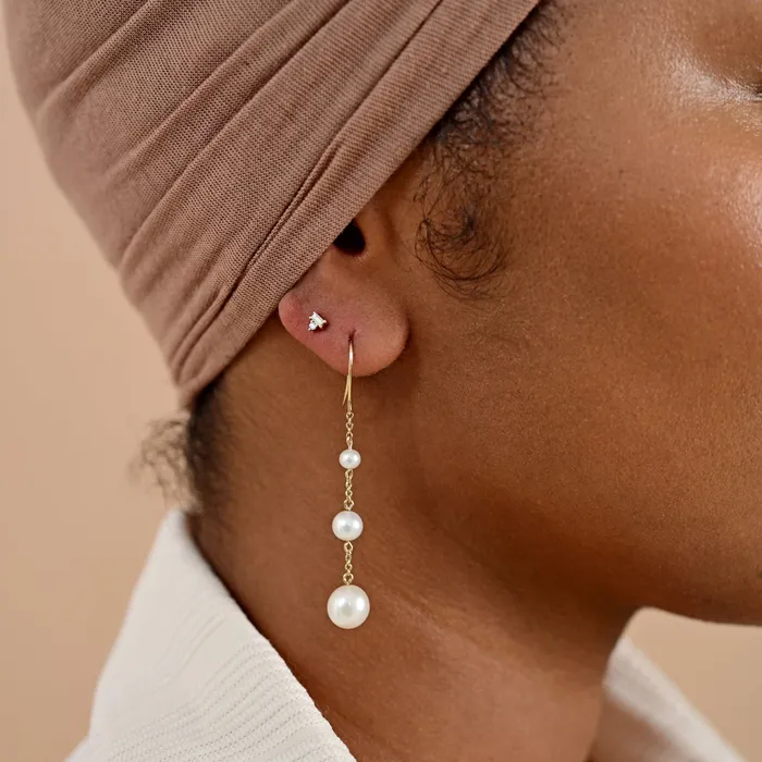 Earrings Valerie Madison Fine Jewelry Pearl Chain Drop Earrings