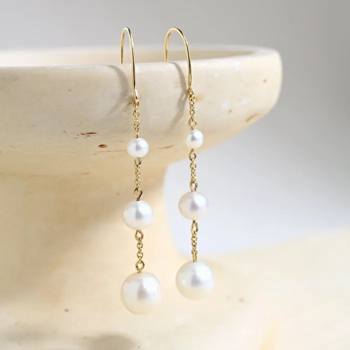 Earrings Valerie Madison Fine Jewelry Pearl Chain Drop Earrings