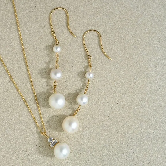 Earrings Valerie Madison Fine Jewelry Pearl Chain Drop Earrings