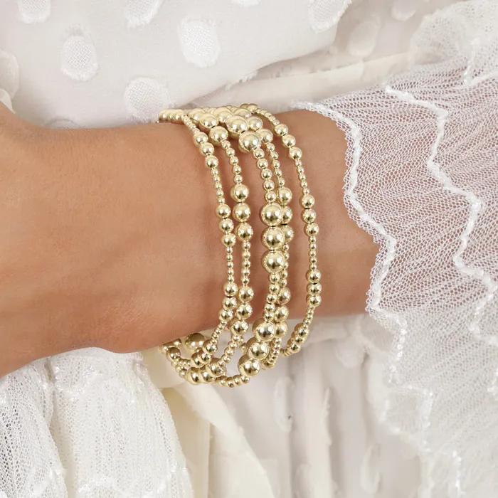 enewton Classic Joy Pattern 4mm Bead Bracelet Gold Bracelets