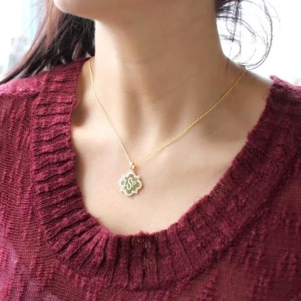 Engraved Jewelry Sterling Silver Quatrefoil Necklace Necklaces