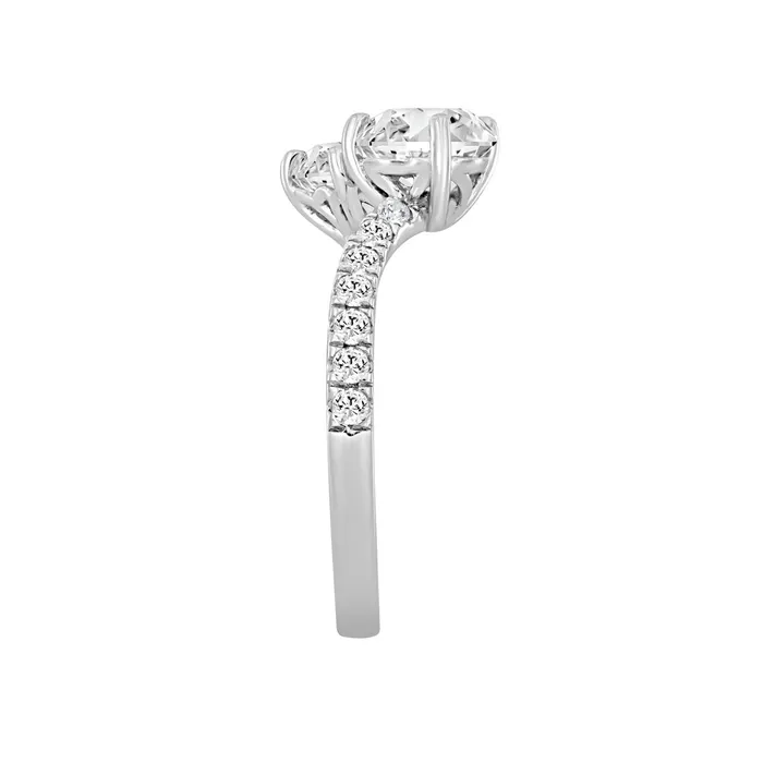 Ethos LADIES RING 2 14CT ROUNDHEARTPRINCESS DIAMOND 14K WHITE GOLD Rings