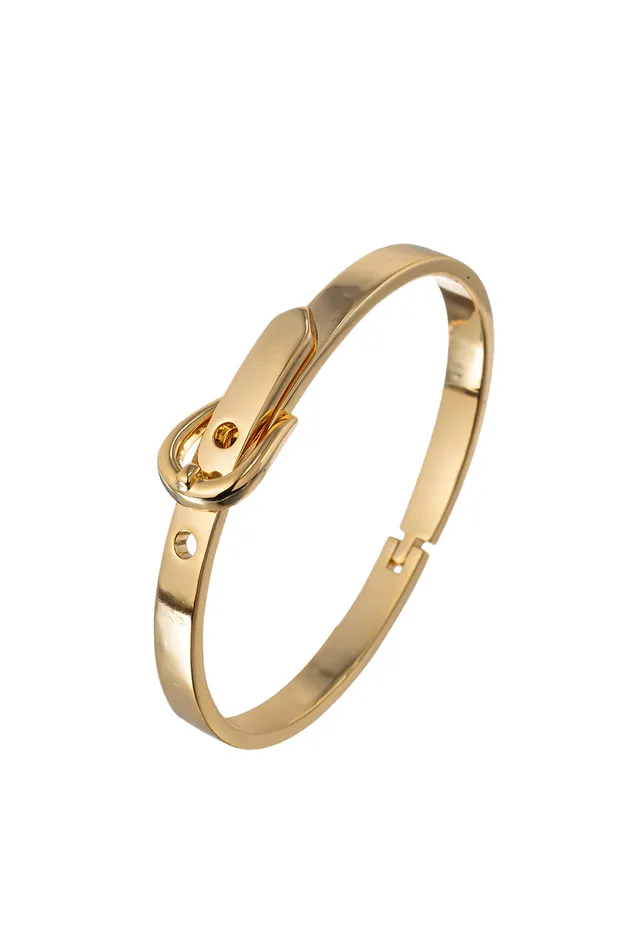 Eye Candy LA Bracelets Nailah 14K Gold Plated Belt Cuff Bracelet
