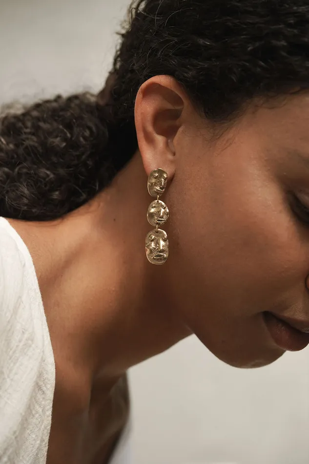 Face Droplet Earrings Yu Yu Shiratori Earrings