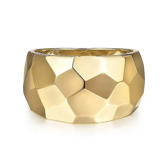 GABRIEL CO Gabriel 14K Yellow Gold Fancy Tapered Dome Style Ring Rings