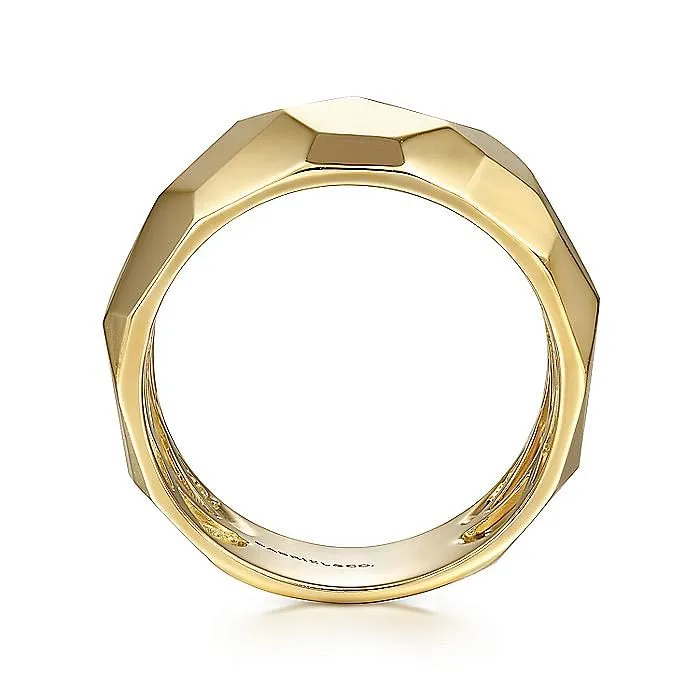 GABRIEL CO Gabriel 14K Yellow Gold Fancy Tapered Dome Style Ring Rings GABRIEL CO Gabriel 14K Yellow Gold Fancy Tapered Dome Style Ring Rings