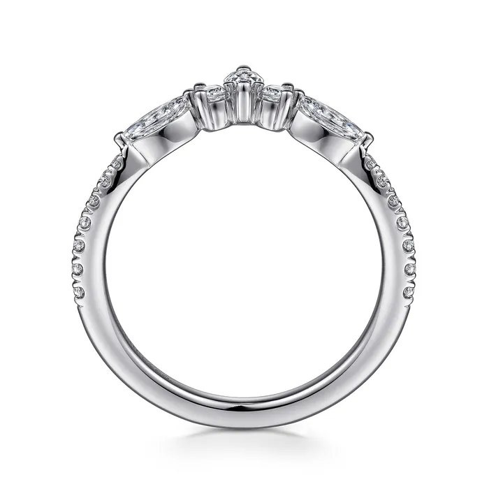 GABRIEL CO Rings Gabriel 14K White Gold 045ctw Chevron Diamond Band GABRIEL CO Rings Gabriel 14K White Gold 045ctw Chevron Diamond Band