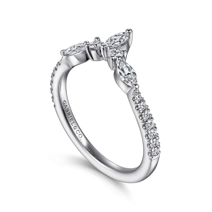 GABRIEL CO Rings Gabriel 14K White Gold 045ctw Chevron Diamond Band GABRIEL CO Rings Gabriel 14K White Gold 045ctw Chevron Diamond Band