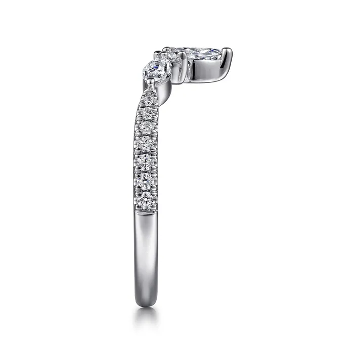 GABRIEL CO Rings Gabriel 14K White Gold 045ctw Chevron Diamond Band GABRIEL CO Rings Gabriel 14K White Gold 045ctw Chevron Diamond Band