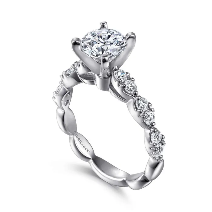 GABRIEL CO Rings Gabriel 14K White Gold 45ctw 4 Prong Style Diamond SemiMount Engagement Ring GABRIEL CO Rings Gabriel 14K White Gold 45ctw 4 Prong Style Diamond SemiMount Engagement Ring