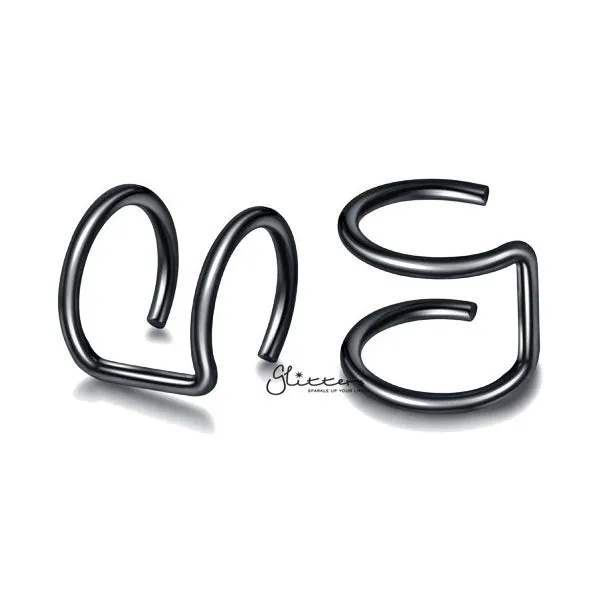 Glitters Earrings 316L Surgical Steel Double Lines Ear Cuffs Non Piercing Minimalist Ear Cuffs