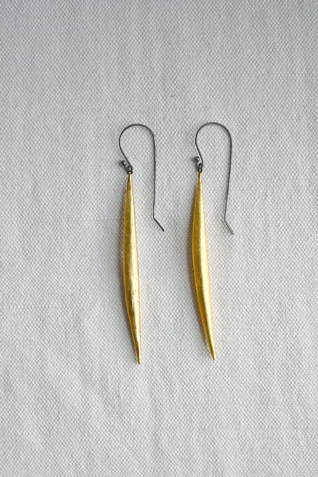 Gold Leaf Pod Earrings Nancy Deal Earrings