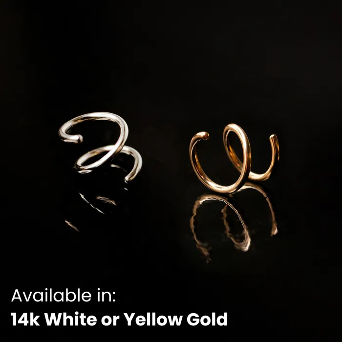 Grayling Earrings Tiny Twist Double Huggie Earrings 14K Solid Gold